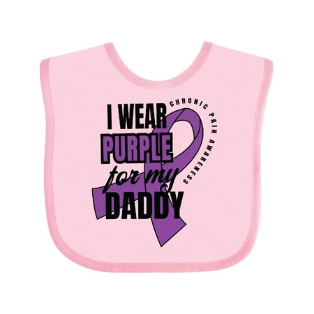 

Inktastic Chronic Pain I Wear Purple For My Daddy Gift Baby Boy or Baby Girl Bib
