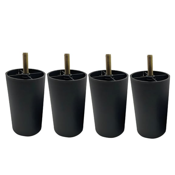 LAMIRO Replacement Furniture Legs 4 Inches (Set of 4) Plastic Brown Circular Screw Sofa Foot Furniture Foot Accessories,4X Replacement Furniture Legs Furniture Feet
