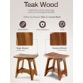 thumbnail image 4 of 18" Teak Shower Bench for Inside Shower - 450LBS Capacity Wooden Shower Stool Benches Waterproof for Shaving Legs - Bench Seat with Storage Towel Shelf for Bathroom - Tub Bench Chair Spa Bath, 4 of 7