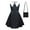 Dress with Bag, variant on Girls Wednesday Addams Costume Dress Set,Addams Family Black Uniform Dress for Halloween Cosplay Party