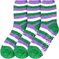 thumbnail image 7 of BambooMN Women's Soft Warm Microfiber Fuzzy Solid/Heart/Stripe Socks - F3 (Stripes) - 3 Pairs, 7 of 7