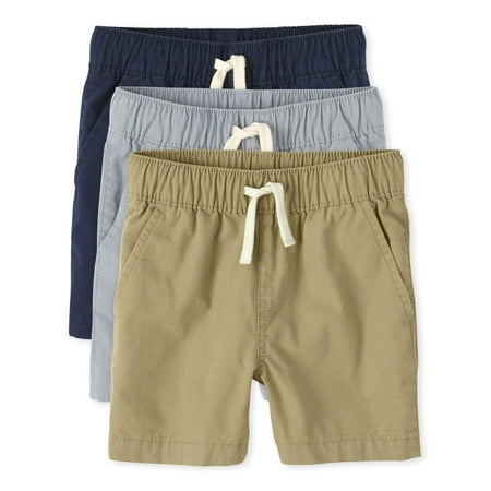 The Children's Place Baby Toddler Boys Pull-On Jogger Short, 3-Pack, Sizes 6M-5T