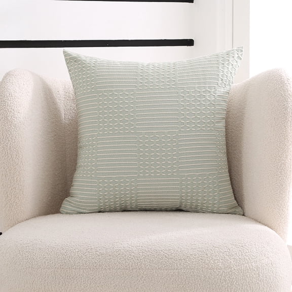 1pcs 18 inches Simple Modern Throw Pillow,Nordic Style Cushion Decorative Pillow for Couch,Sofa,Bedroom,Green Geometry - Large Square