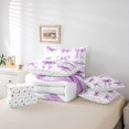 thumbnail image 6 of Manfei Lavender Watercolor Bow 7pcs Bedding Comforter Set For Girls,Coquette Ribbon Bowknot Queen Bedding Sets For Kids,Reversible, 6 of 7