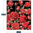 thumbnail image 6 of Rose Throw Blanket 50x60 Red Floral Blanket Blanket for Couch Sofa Bed Soft Cozy Lightweight Fuzzy Plush Fleece Blankets Black Spring Summer Flower Decorations Blanket 50 by 60, 6 of 6