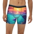 thumbnail image 2 of Rateoe Hawaiian Island Dolphin Print Men’s Underwear Boxer Briefs Soft Comfortable Underwear Boxer Briefs, Long Leg Briefs,Anti-chafing Boxer Briefs, 2 of 7