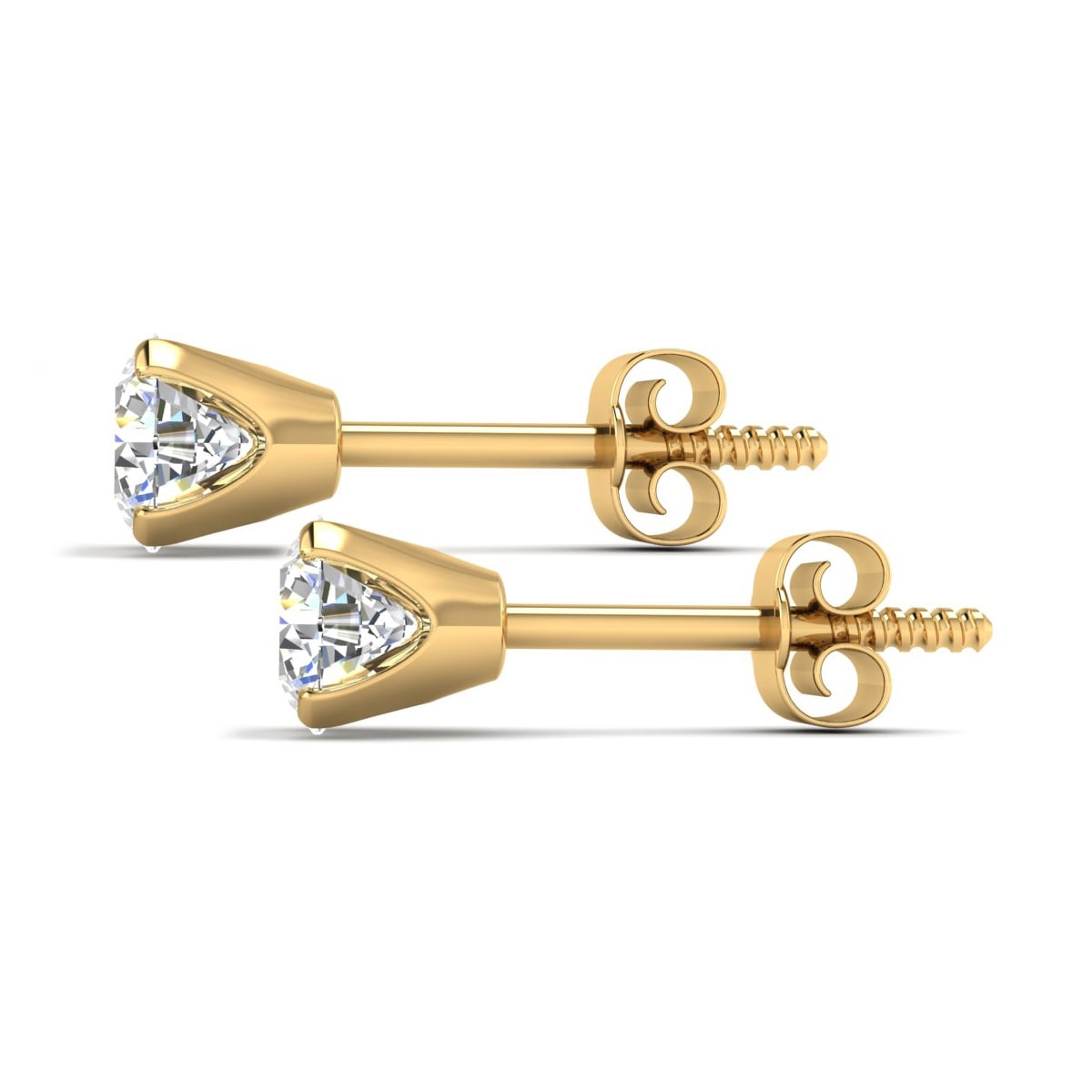 SuperJeweler 1 Carat Diamond Stud Earrings In 14 Karat Yellow Gold For Women