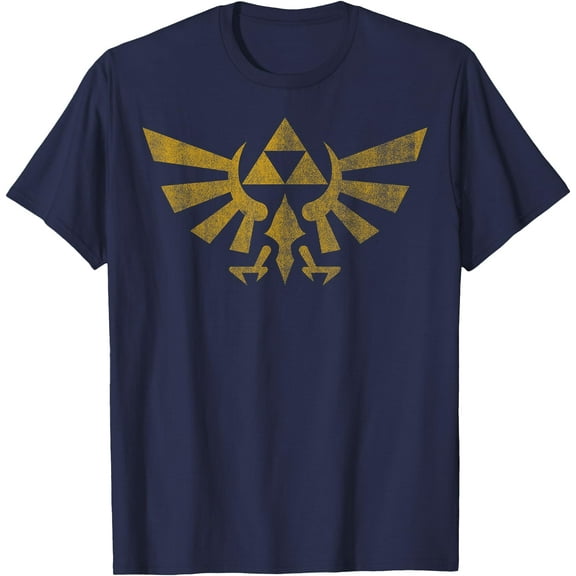 Legend Of Zelda Royal Crest Distressed Badge DTG Print Unisex T-Shirt