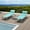 Turquoise Blue, variant on Domi Patio Chaise Lounge Set of 3, Adjustable Full Aluminum Pool Lounge for Outside with Wheels and Side Table, Padded Sunbathing Lounger for Deck Lawn Patio Backyard,Textilene - Gray