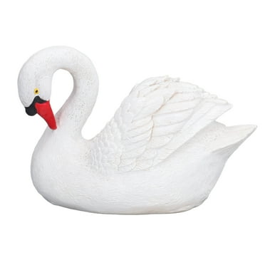 Resin White Swan Figurine Resin White Goose Statue For Outdoor Garden Yard Decoration