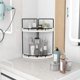 thumbnail image 3 of Estante de baño Dorhors, esquina blanca rústica de 2 niveles, 3 of 7