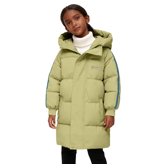 Mercatoo Girls Long Winter Puffer Coats Quilted 𝗪aterproof Hooded down Jackets Kids Padded Insulated 𝗦now Ski Outwear Clothes