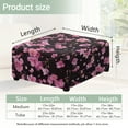 thumbnail image 7 of Xoenoiee Cherry Blossom Print Square Ottoman Cover Stretch Polyester Washable Ottoman Slipcovers Elastic Foot Stool Foot Rest Protector for Living Room Bedroom, S, 7 of 7