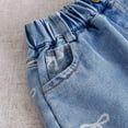 thumbnail image 6 of Pounoo New Denim Shorts Girls Loose Bowknot Print Summer Little&Big Shorts Jeans with Pocket Quick Drying Elastic Waist Girls Shorts Jeans, 6 of 10