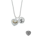 thumbnail image 2 of Delight Jewelry Two-tone 'Mom Rocks' on Clear Crystal Heart Silvertone Script Initial Disc - Z - Charm Necklace, 20"+3", 2 of 4
