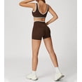 thumbnail image 6 of PISONIC Two Piece Workout Sets for Women Color Block Sports Bra and Scrunch Butt Lifting Shorts Gym Yoga Active Wear Outfits, 6 of 6