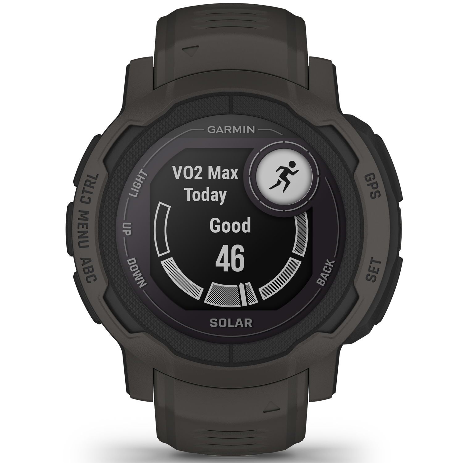 Garmin Instinct 2 Solar, GPS Outdoor Watch, Solar Charging Capabilities, Multi-GNSS Support, Traceback Routing, Graphite