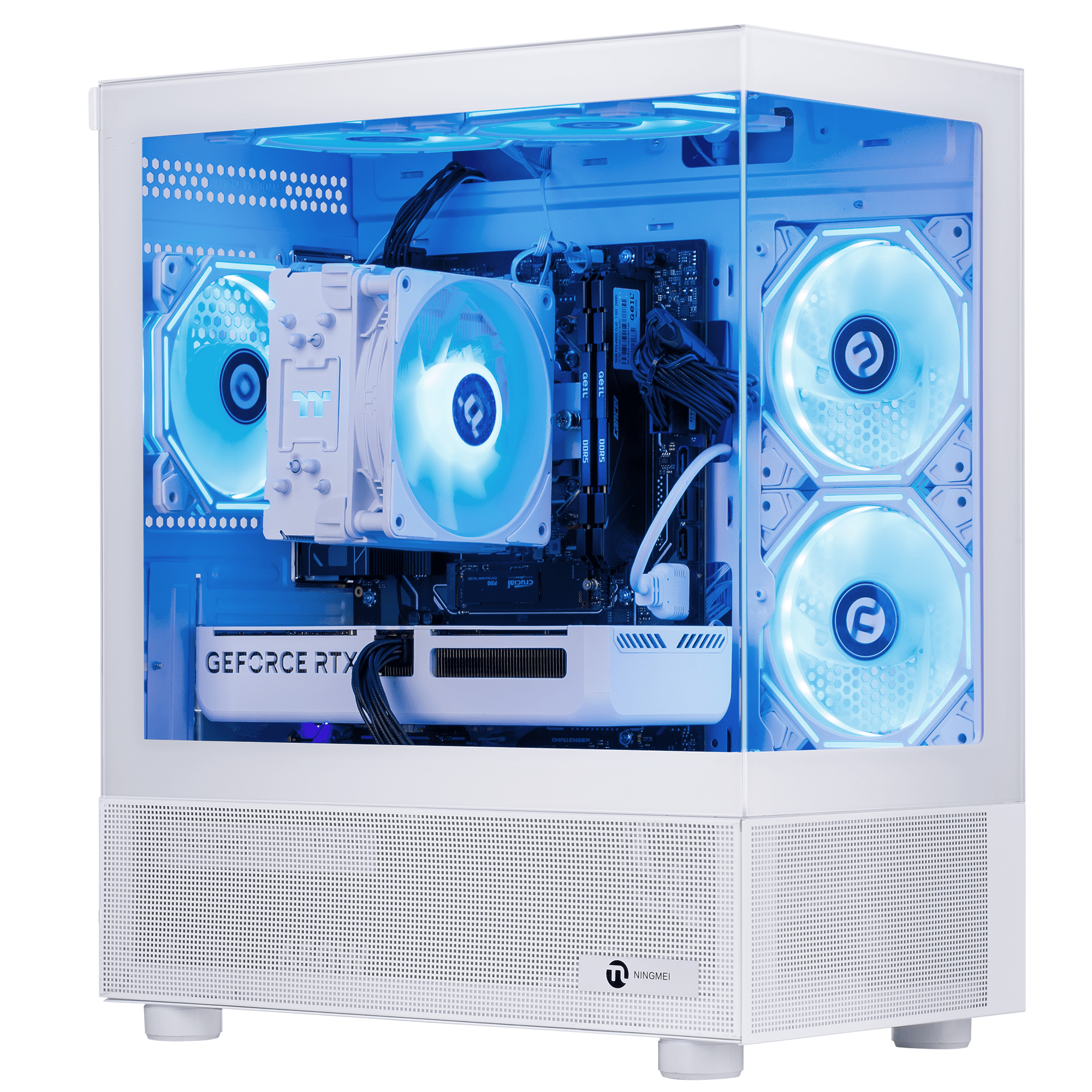 Ningmei Gaming PC AMD Ryzen7 9700X RTX 5060 16GB DDR4 1TB SSD Liquid Cooler Win 11 WiFi