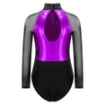 thumbnail image 2 of Zaldita Girls Shiny Rhinestone Leotards for Gymnastics Outfits Sparkle Dance Biketard Kids One-Piece Purple 12, 2 of 6