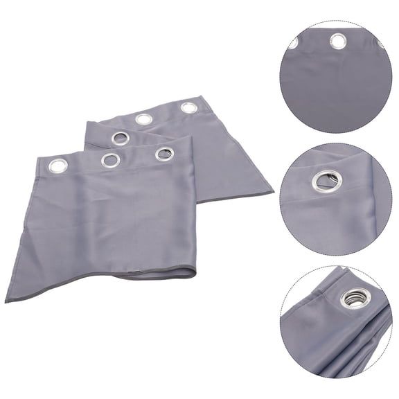 OUNONA Grey Blackout Short Window Valance Curtain for Bedroom Privacy and Light Control in Home
