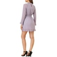thumbnail image 3 of Allegra K Women's Heart Bell Sleeve Elastic Waist Ruffled Chiffon Mini Dress, 3 of 6