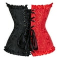 thumbnail image 3 of Corsets for Women Overbust Corset Bustiers Top Women Lace Up Lingerie Plus Size Black and Red 6XL, 3 of 5
