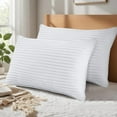 thumbnail image 3 of 【September Restock Sale】Utopia Premium Hotel Quality Striped Bed Pillows for Back Stomach & Side Sleepers - Polycotton Soft Breathable Covers, No-Shift Construction, White, Pack of 2 - Polyester, 3 of 10