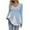 Light Blue, variant on cfhntfmh Long Sleeve Shirts for Women 2 in 1 Patchwork Tops Crew Neck Striped Tops Slim-Fit Stretch T Shirts Going out Tops
