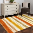 thumbnail image 4 of Orange Yellow Stripe Area Rug 4x6 Washable Rug Non Slip Fall Farmhouse Modern Abstract Large Area Rug Indoor Floor Carpet for Entryway Bedroom Kitchen Living Room Home Office Dining Room Nursery, 4 of 9