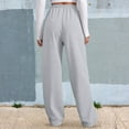thumbnail image 6 of larppty Baggy Wide Leg Sweatpants for Women Fleece High Waist Joggers with Pockets Lightweight Comfy Drawstring Sweat Pants（Light Gray，XL）, 6 of 9