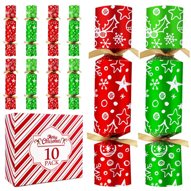 Set de 10 regalos de mesa para fiestas navideñas sin broches con sombreros y chistes