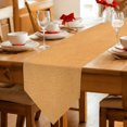 thumbnail image 2 of Orange Table Runner Linen Burlap Table Runner 72 Inches Long Farmhouse Solid Textured Rustic Retro Dresser Scarves for Kitchen Island Coffee Dining Room Party Wedding Holiday Decoration 16"x72", 2 of 8
