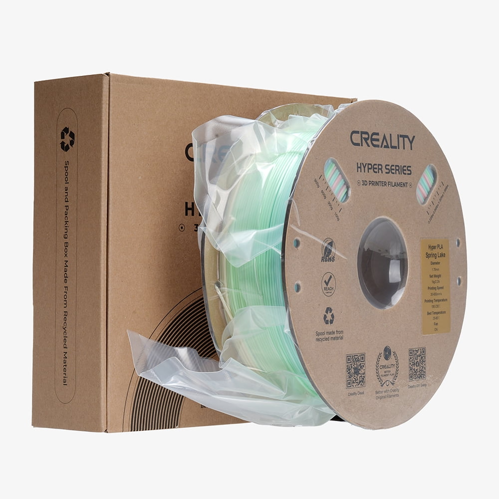 Creality Hyper Rainbow PLA 3D Printing Filament Smooth Vibrant Gradients 300mm/s Printing Speed 2.2lb-Spring Lake