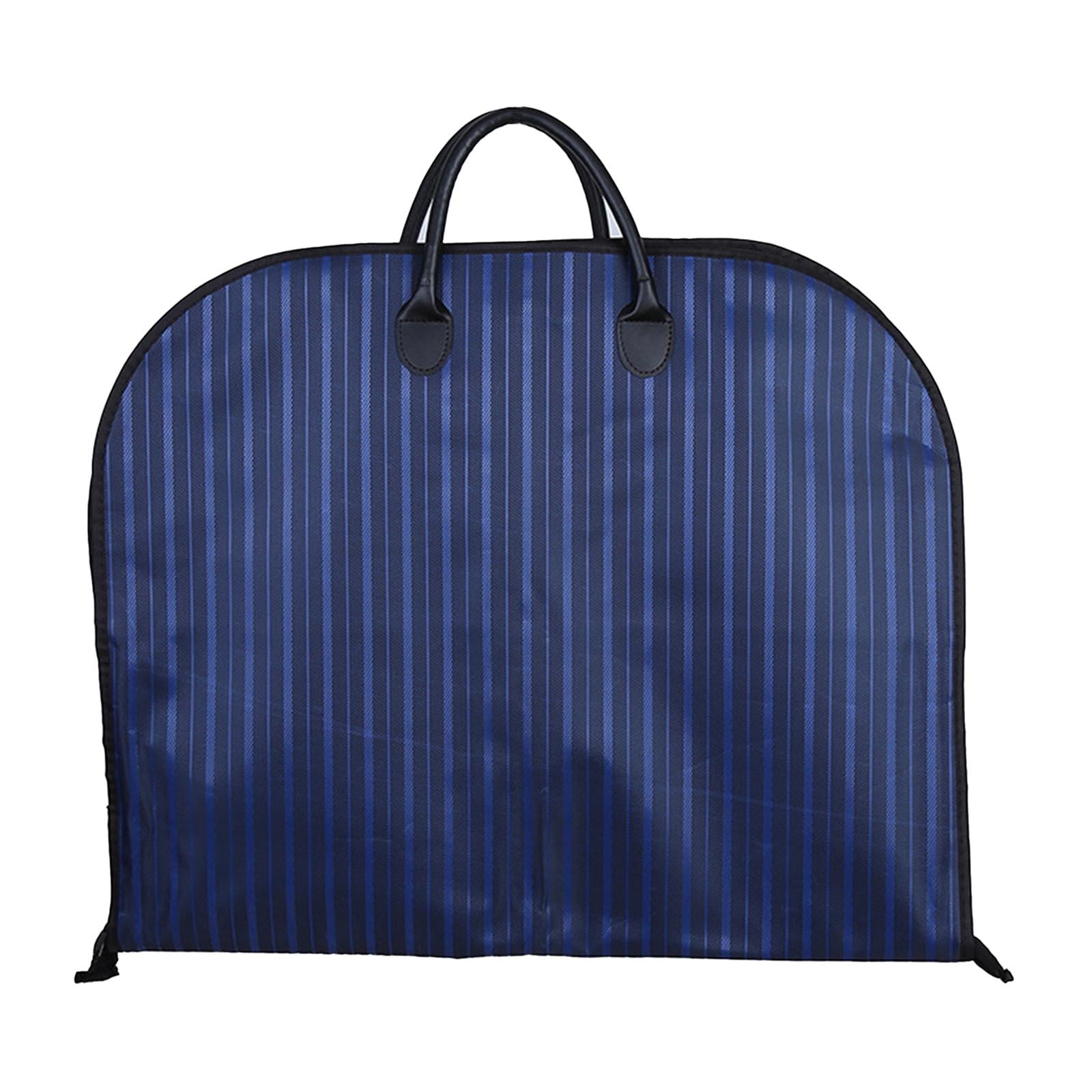 Fiocias Garment Bag Foldable Hanging Bag Hanging Clothes Suit Bag Men Suit Garment Cover blue