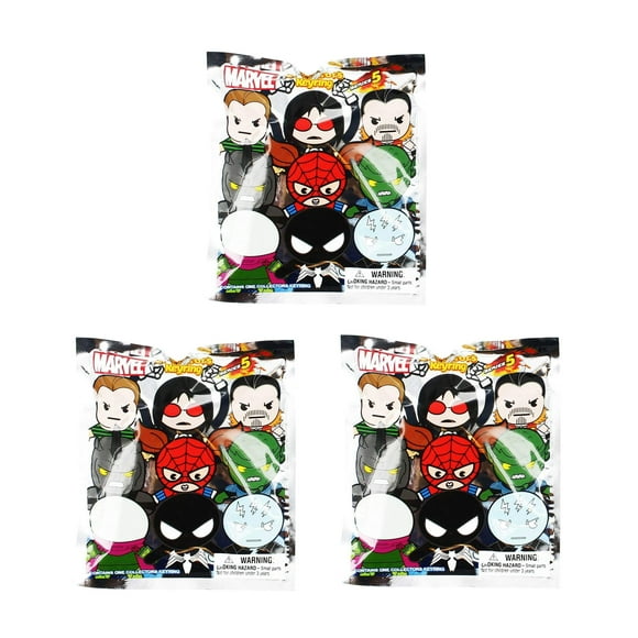 Llavero Marvel Series 5, bolsa ciega de espuma con forma de figura, lote de 3