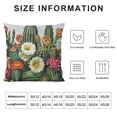 thumbnail image 5 of Cactus Throw Pillow Cushion Cover, Saguaro Cask Hedge Hog Prickly Pear Opuntia Tropical Botany Garden Plants Print, Decorative Square Accent Pillow CaseYellow Pink, 5 of 5