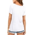 thumbnail image 2 of Starybirds Vneck Tshirts for Women Soft Short Sleeve Summer Tops White M, 2 of 3
