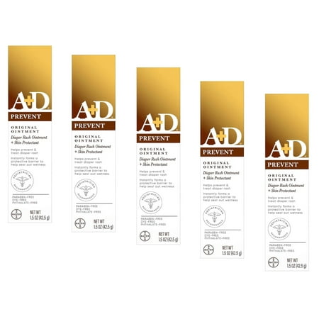5 Pack A+D Original Ointment Diaper Rash Ointment & Skin Protectant 1.5 Oz Each