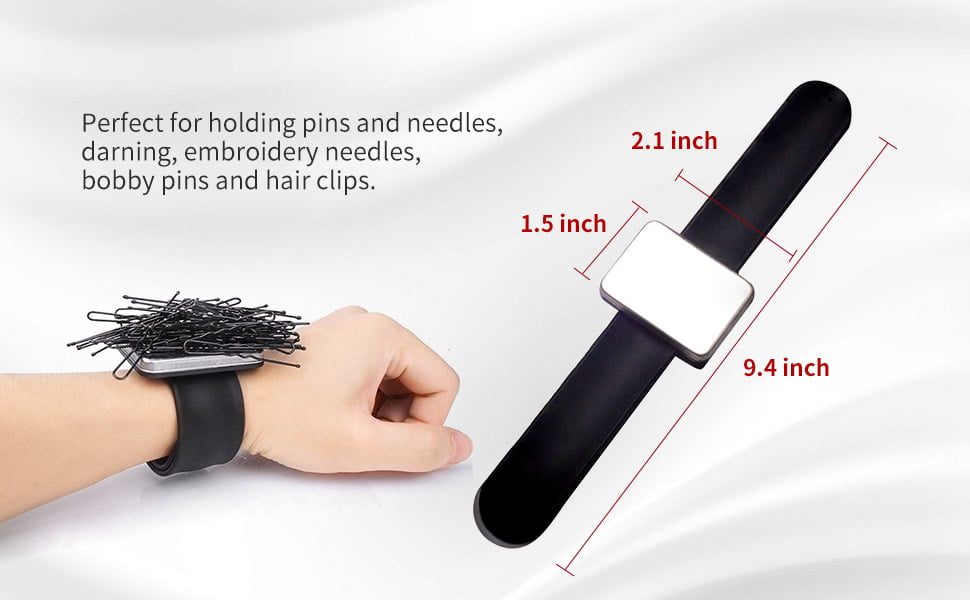 NOLITOY Wrist Brace Wrist Bands Magnetic Pin Cushion Pin Holder Bracelet  Pin Cushions for Sewing Magnetic Bobby Pin Holder Wrist Pin Cushion Leopard
