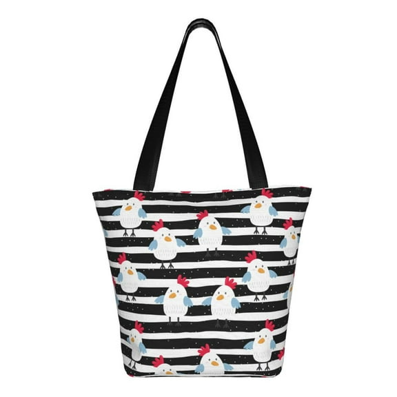Ratiio Cute Chicken Print Shoulder Bag for Women, Polyester Crossbody Purse Lightweight Handbag for Daily Travel and Casual Use