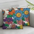 thumbnail image 3 of Groovy Flower Square Cushion Covers Set of 1 Retro Floral Boho Psychedelic Reversible Throw Pillow Covers for 70S Hippie Flowers Throw Pillowcases for Sofa Couch Chair Decor, 3 of 7