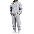 thumbnail image 2 of Men's Full Zip Jacket Set 2 Piece Fleece Lined Hoodie and Pants Casual Lounge Wear Fall Winter Warm Outfit, 2 of 7