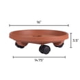 thumbnail image 4 of Bloem 16" Terra Cotta Round Planter Pot Caddy with Wheels, 150lb Capacity, 4 of 6