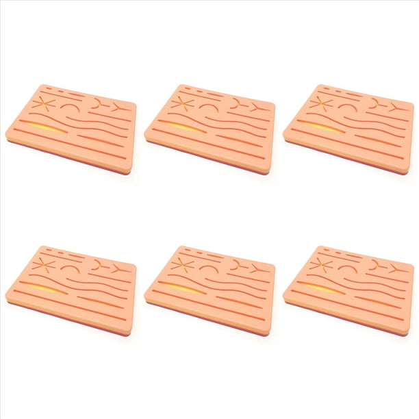 6X Modelo de Sutura de Piel y Almohadilla de Entrenamiento Sutura TraumáTica Almohadilla de Sutura de Silicona