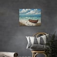 thumbnail image 2 of Beach Decor Wall Art Coastal Ocean Waves Boat Pictures Wall Decor Vintage Nature Nautical Canvas Prints Seagull Seascape Artwork Decorations Framed for Bathroon Living Room Bedroom Office 16 x 12 inch, 2 of 6