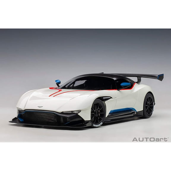 Aston Martin Vulcan Stratus White with Red and Blue Stripes 1/18 Model Car by Autoart
