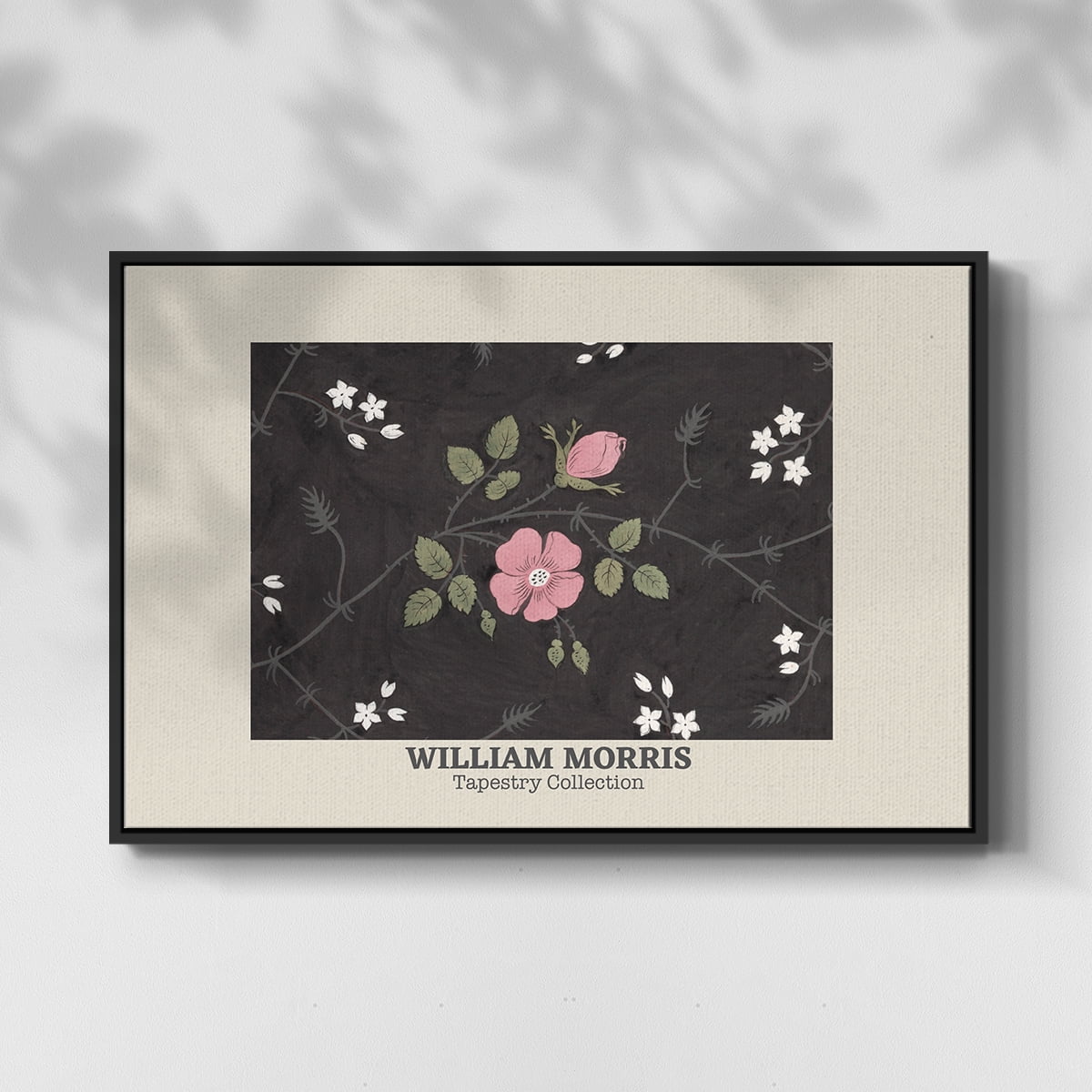Vintage Abstract Print-LIII Framed in Black Wood Gallery Wrapped Canvas 17 in. x 25 in.