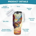 thumbnail image 3 of JSTEL Rainbow Color Owl Soraing Sunset 40 oz Tumbler Stainless Steel Water Bottle Vacuum Insulated Cup with Straw Lid & Handle For Travel Car Cup Holder, 3 of 8