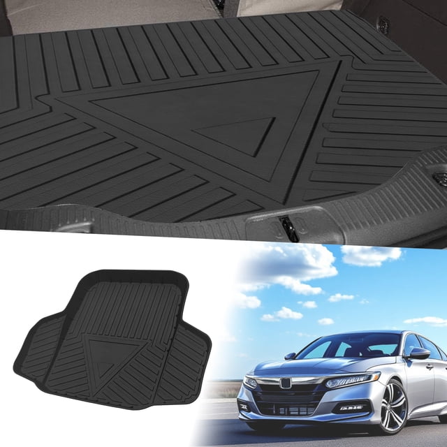 Unique Bargains Flat Face Cargo Liner Rear Trunk Mat Trunk Cargo Luggage Boot Tray Mat Stripes and Triangles Pattern for Honda Accord 2018-2022 Anti-Slip