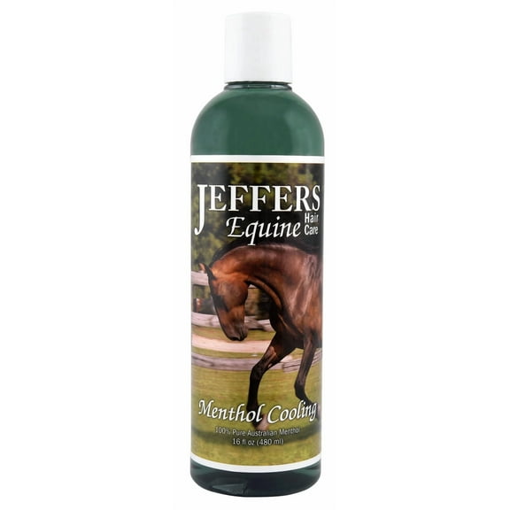 Jeffers Equine Menthol Cooling Horse Shampoo, 16 oz – Soap & Detergent Free Equine Grooming Shampoo with Australian Menthol, Coconut Oil, Aloe & Vitamins A D E, Cooling Coat, Mane & Tail Care